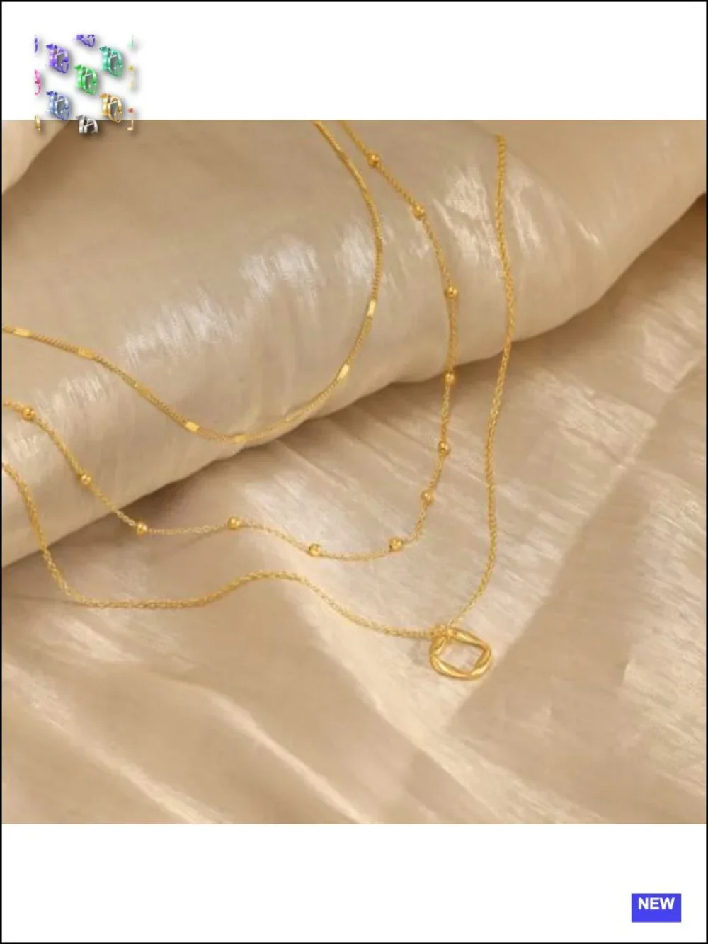 Layered Gold Chain Necklace Set Dainty 14K Gold Plated Stack
